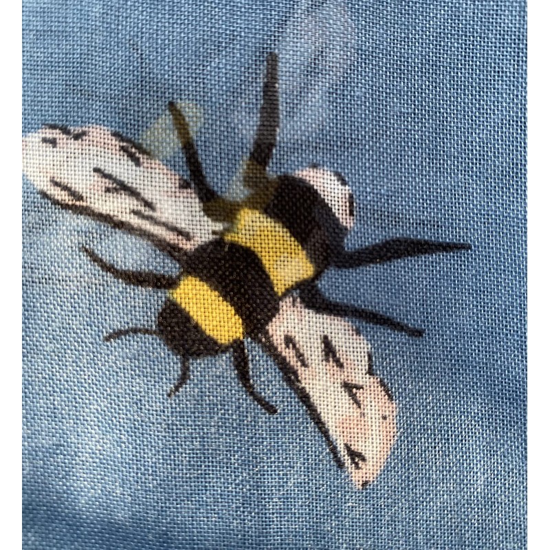 LilyRosa® Bee Scarf Bumble Bees Pattern Design Print Grey Navy