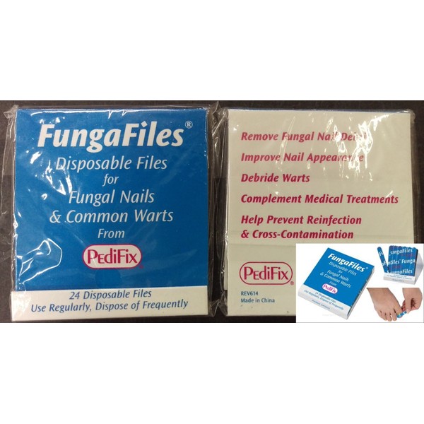 PEDIFIX FungaFiles Fungal Nail & Wart Files Disposable Emery Boards 24-Matchbook