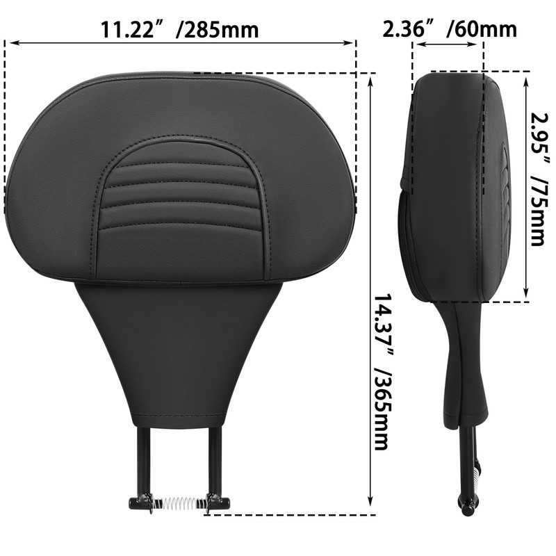 FOVPLUE Adjustable Rider Backrest,Detachable Plug-in Driver Backrest Pad w/Mounting Kit