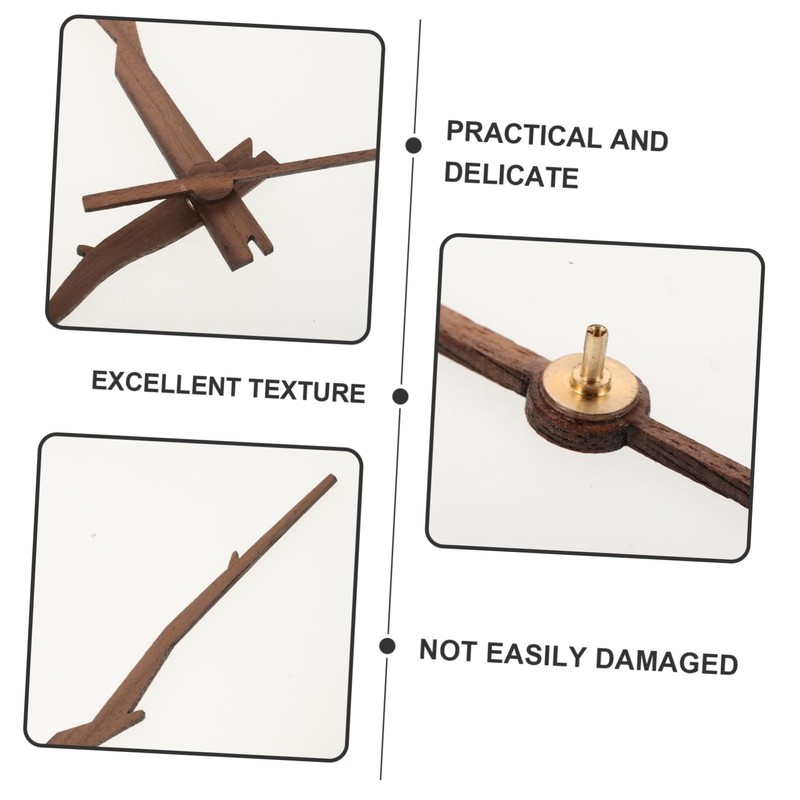 SHINEOFI 5 Sets Wooden Clock Hands Replacement DIY Repair Hands