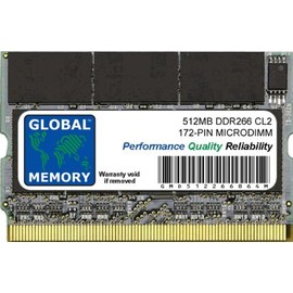 512MB DDR 266MHz PC2100 172 pin MicroDIMM RAM for Laptops/Notebooks