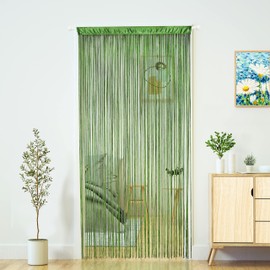 Doorway String Curtain Door Curtains,Boho Hippie Hanging Patio Room Decor Bedroom Wall Window Closet Kitchen Living Room Fringe Macrame Divider Panel Laundry Room Tapestry (Grass Green, 100 x 280 cm)