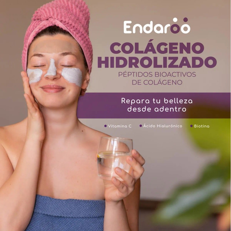 Péptidos De Colágeno Hidrolizado, Biotina, Ácido Hialurónico 300g Sin Sabor