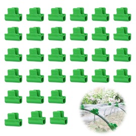 Plant Clips Greenhouse Clamp Clips, Set of 20 Post Fixing Clips for Waterproof, Rust Proof Awning, Tarpaulin and Greenhouse Film Clamp Diameter 11mm Green