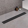 Elefloom Offset Linear Shower Drain, Black Shower Drain 36 inch