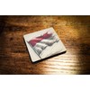 Wooden Fridge Magnet with Abstract Flag Design, Vintage Style Artwork