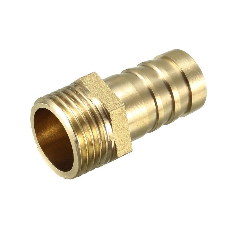 sourcing map Brass Barb Hose Fitting Connector Adapter 16mm Barbed
