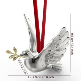 Christmas Ornament, Metal Christmas Bird Hanging Ornaments for Tree, Shiny Silver Christmas Tree Ornament Decorations, Window Hanging Decoration, Christmas Ornament Gifts(Bird)