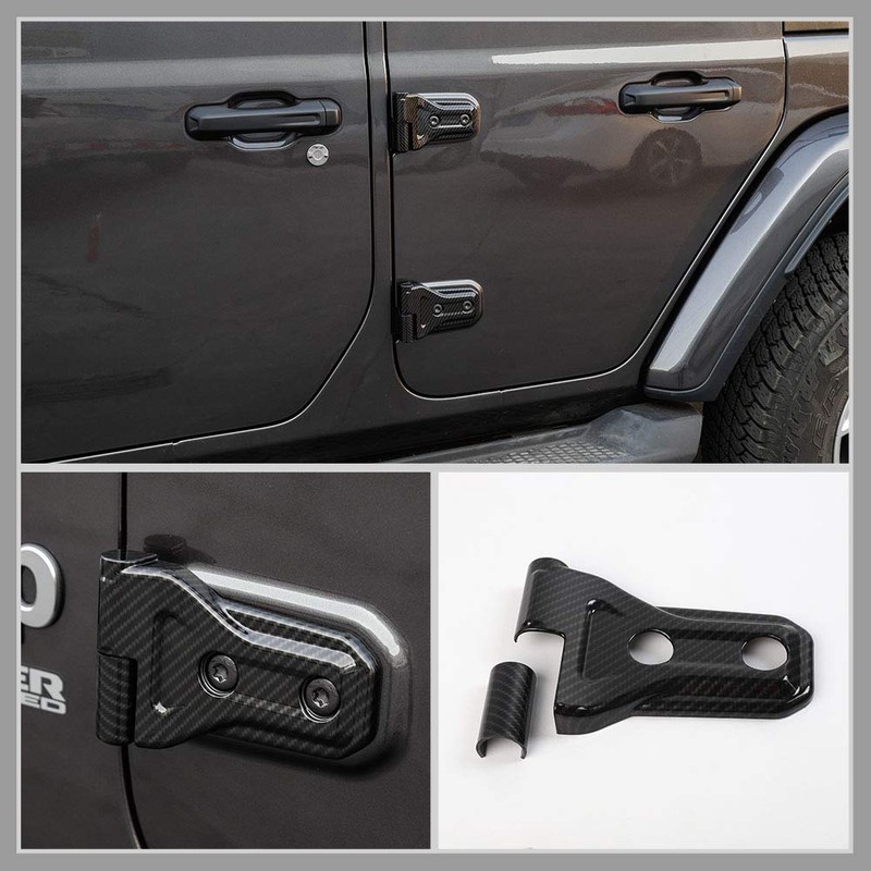 8PCS Carbon Fiber Door Hinge Cover Trim Accessories for 2018-2024