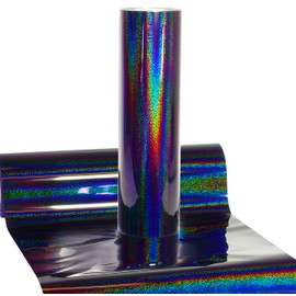V2 HTV Heat Transfer Vinyl Film Holographic Chrome Flake (Black, 10" x 3ft)