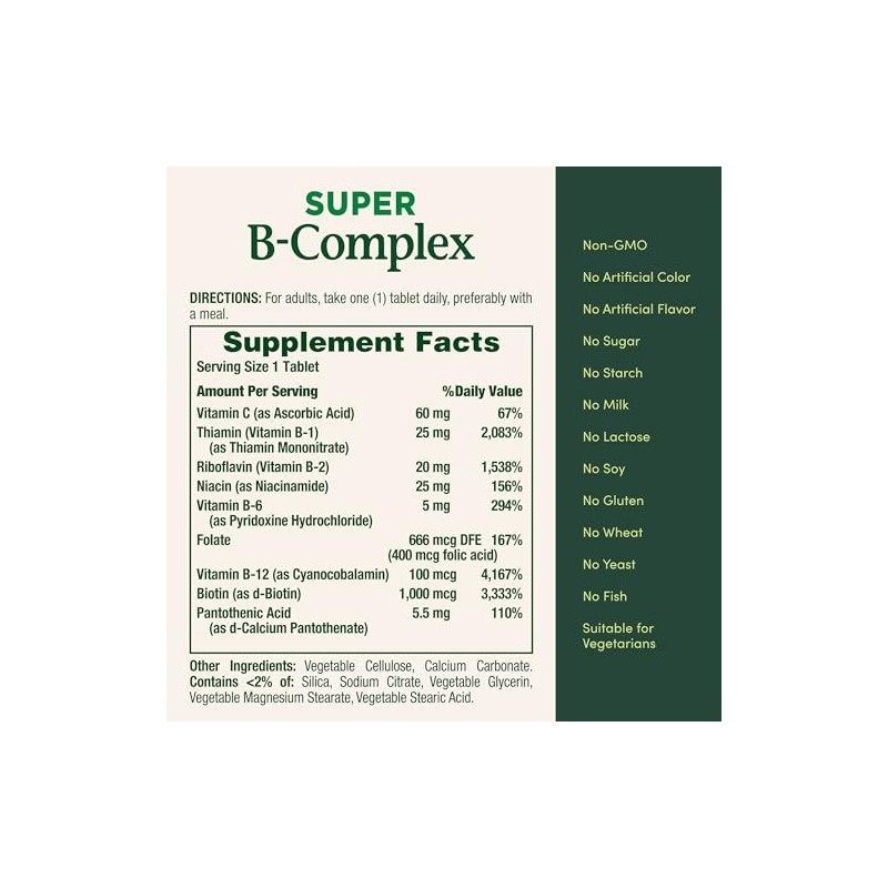 Nature's Bounty Super B-Complex Max Energy & Immune Support (150ct)