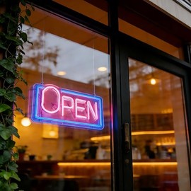 16" X 8"Vibrant LED Neon Open Sign for Business - Ultra Bright with ON/OFF Switch, Perfect for Attracting Customers to Bar, Salon, Restaurant & Store Window