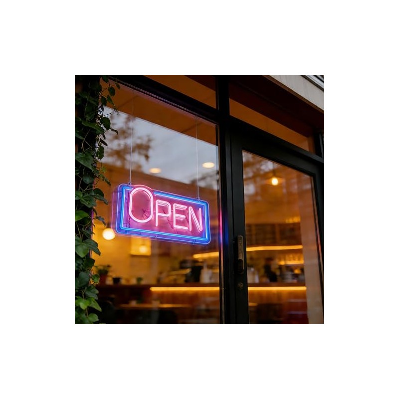 16" X 8"Vibrant LED Neon Open Sign for Business -
