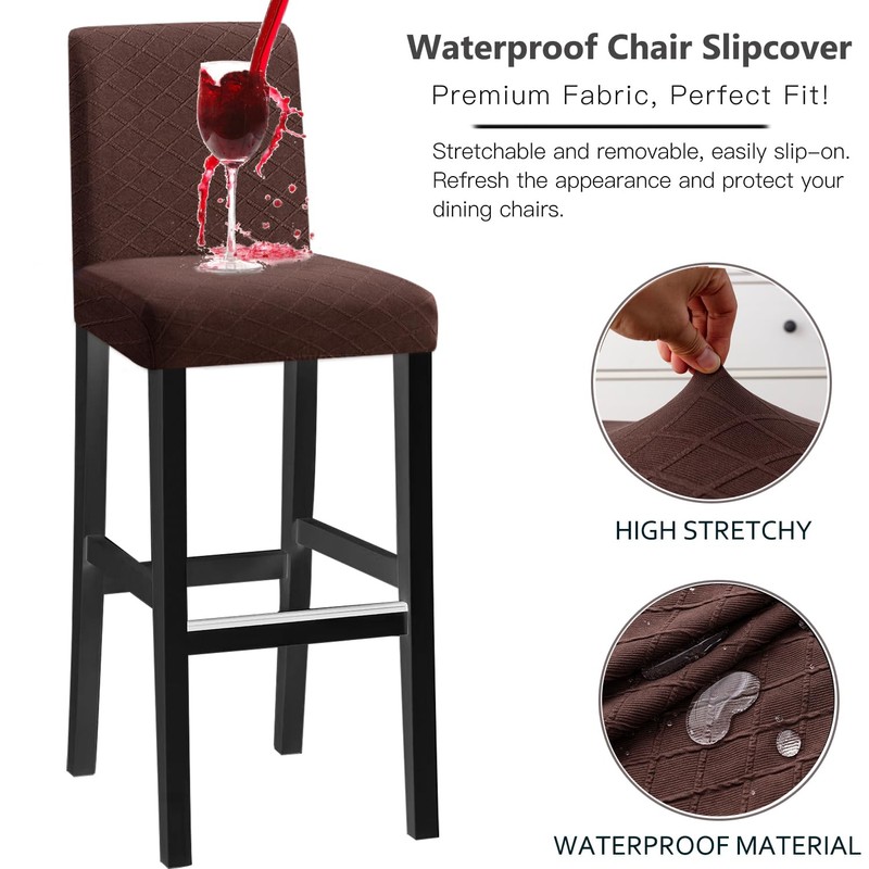 KELUINA Bar Stool Covers, Stretch Removable Washable Slipcover for Short
