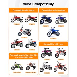 Dirt Bike Training Wheels Compatible with Honda CRF50 XR50 Z50 Z50R Razor MX125 MX400 MX500 Yamaha PW50 TTR50 and Most 50CC 49cc Motorcycles，Adjustable Height Training Wheels for Kids' Pit Dirt Bikes