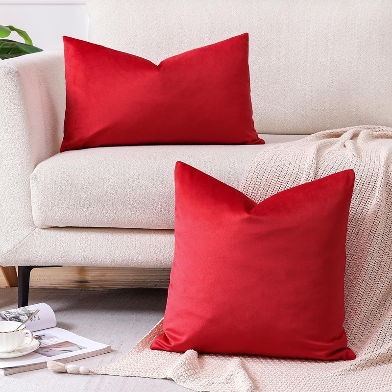 Artscope Luxury Velvet Cushion Covers Decorative Square Pillowcases Soft Solid