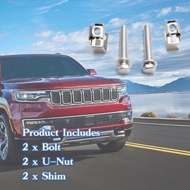 2 Pack Exhaust Manifold Flange Bolts U Nuts Hardware Kit 03442 for Dodge Dakota Challenger for Ram 1500 2500 for Jeep Wrangler Liberty Replaces 6036734AA 6036684AA