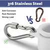 Flag Pole Ring Carabiner Clips with Locking Nut, 4 Pcs