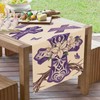 Uruney Christian Easter Cross Chinoiserie Table Runner, Religious Purple Kitchen