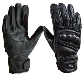 Premium Cow Leather Summer Motorcycle Gloves Black, s