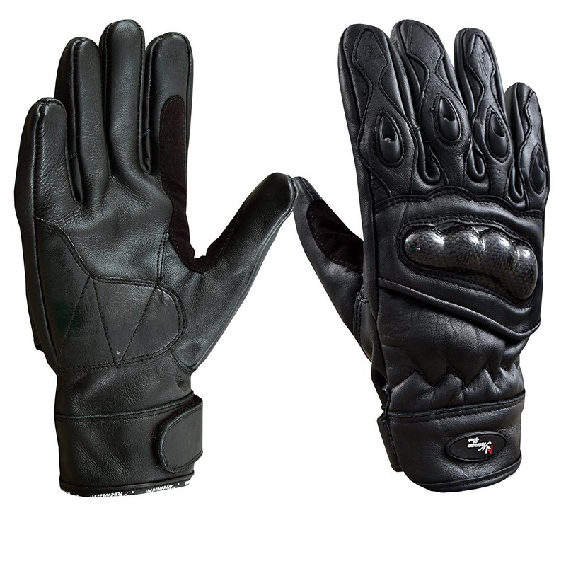 Premium Cow Leather Summer Motorcycle Gloves Black, s