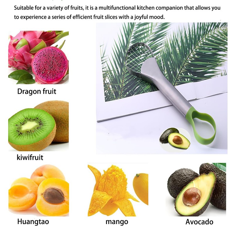 RUIENGCOMM Avocado Separator Stainless Steel Avocado Slicer Avocado Peeler Avocado