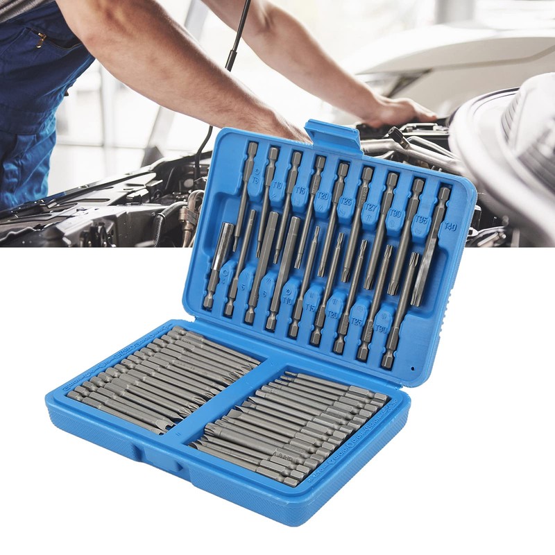 50pcs Extra Long Security Bit Set CR V ABS Square