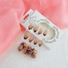 24Pcs French Press on Nails Short Almond Fake Nails with