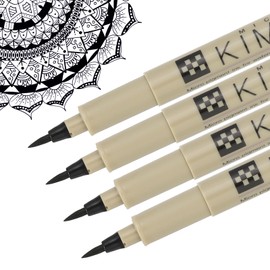 PATIKIL Micro Pen Fineliner Pens, 4Pcs BR Soft Point Drawing Pens Waterproof for Archival Artist Calligraphy Illustration Journaling Sketch, Black