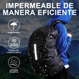 masoe 3 Pcs Fundas Impermeables para Mochila, Protector Reflectante a Prueba de Lluvia para Antipolvo y Antirrobo, Apto para Todo Tipo de Actividades al Aire Libre