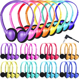 GDBOMA 32 Pack Classroom Headphones Bulk for Kids School Class Set Headphones for Students Teens Toddler Childern Adults 3.5mm Jack Multi Color