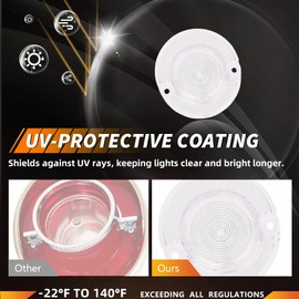 MOTRUM Tail Light Lens Compatible with Chevy Impala 1964, [DOT] [IP67 Waterproof] Tail Lamp Lens (Left + Right), Replace OEM #MO-3237, 6 PCS, Clear Lens