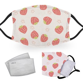 Strawberry Pattern - Adult Face Masks - 2 Filters Included