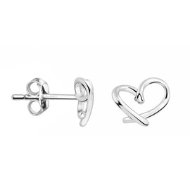 SOFIA MILANI - Women's earrings 925 silver - stud earrings as a heart, Silver, silver