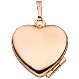 Jobo Women's Heart Locket 925 Silver Rose Gold Plated for Opening for 2 Photos, Silver