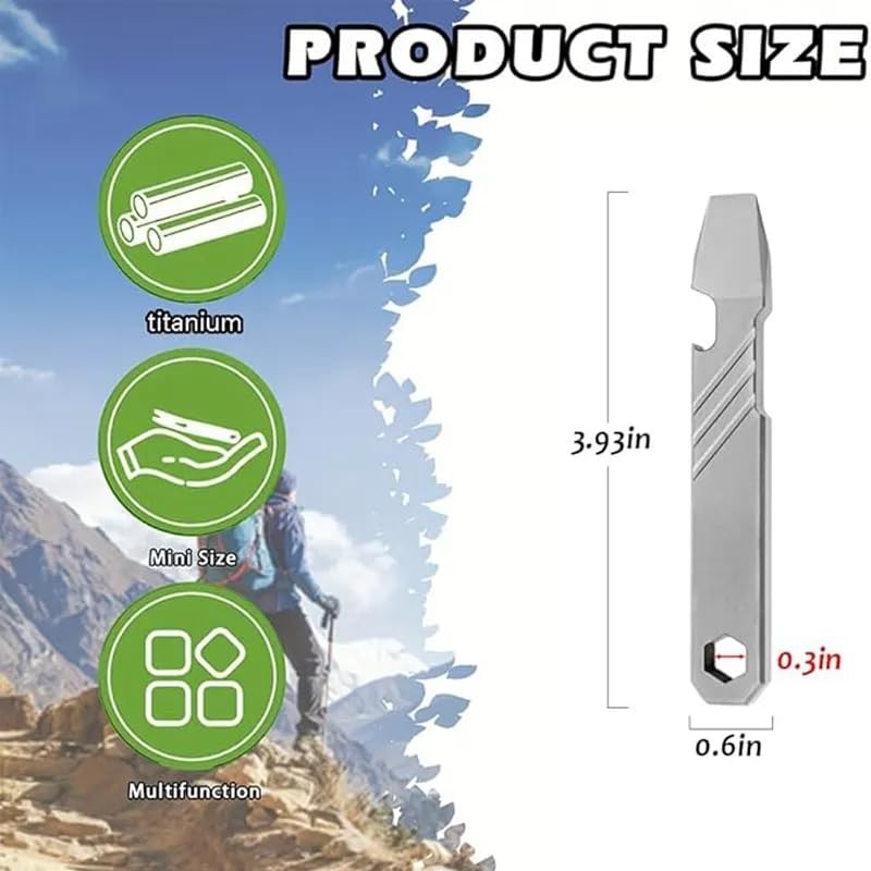 Titanium EDC Pry Bar Tool – 4” Pocket Prybar with