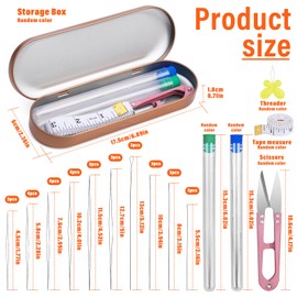 GarfxG 39 PCS Collapsible Big Eye & Straight Beading Needles Set with Storage Box for Jewelry Making