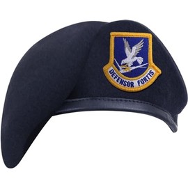 Rothco Inspection Ready Beret with USAF Flash - Midnight Navy Blue, Size 7 3/8