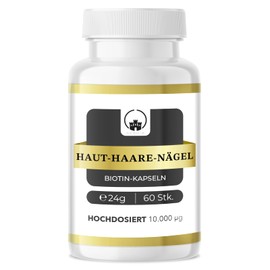 Saint Nutrition® Haut, Haare & Nägel – Biotin 10.000 mcg – Kapseln zur Unterstützung von normaler Haut, glänzendem Haar & starken Nägeln – Vitamin B7 – Unterstützt Haarwachstum & Hautbild