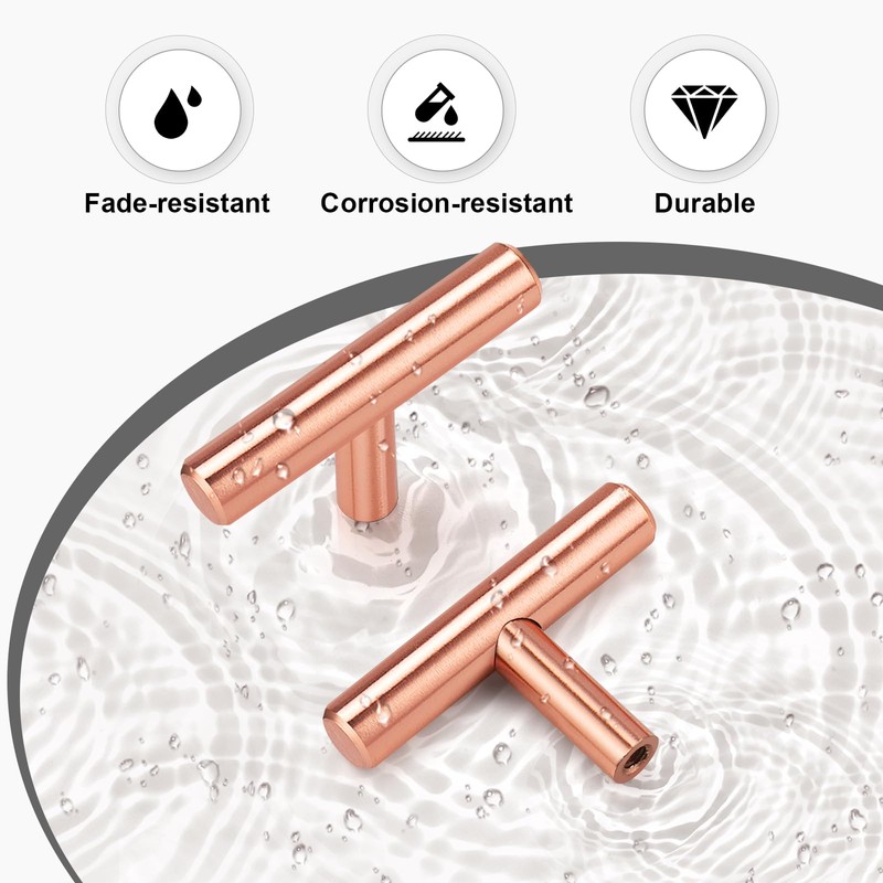 EZRENOVA 20 Pack Rose Gold Cabinet Handles and Knobs -
