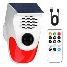 ChunHee Motion Sensor Alarm Outdoor,Dog Barking Motion Detector Alarm,8 Adjustable Sound Siren,120db Loud Noise Maker,Support Recording,Motion Activated Alarm with Remote Control