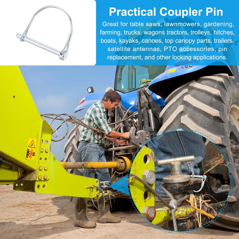PATIKIL Trailer Kupplungsstift 5/16x2", 8 Stück Drahtsicherungsstift Sicherungswelle Rund Pto
