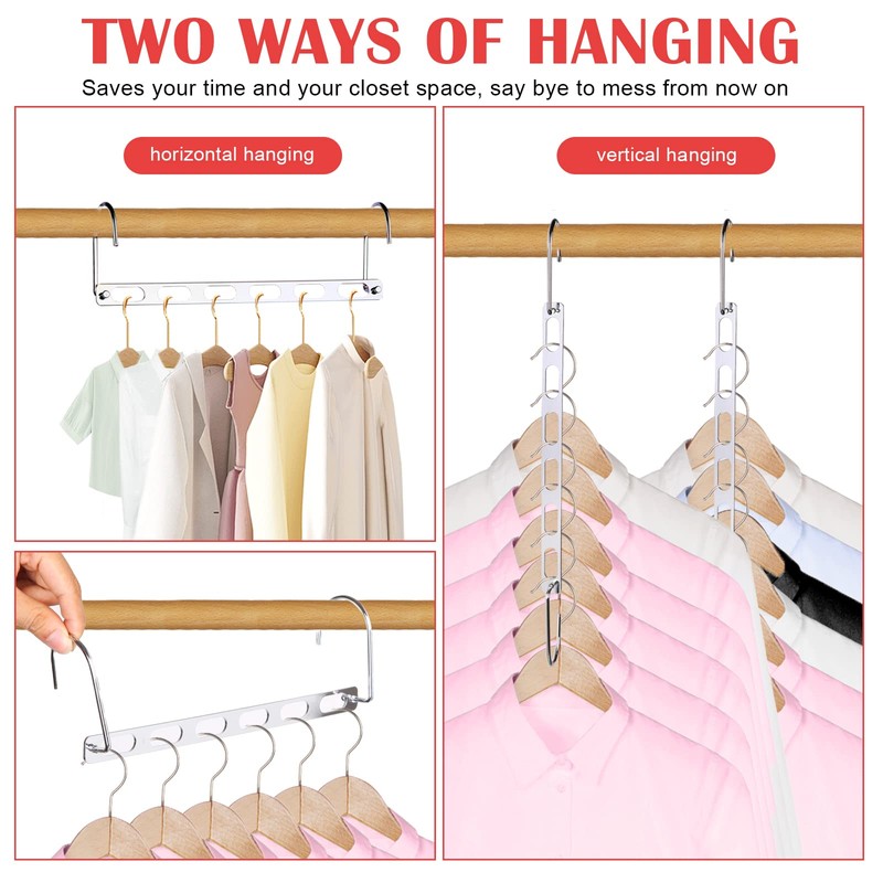 NAKBINX 8 Pack Hangers Space Saving, Collapsible Metal Hangers Closet