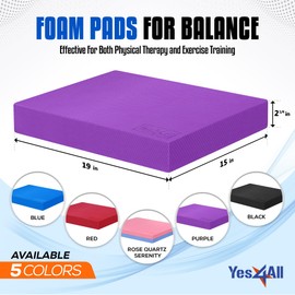 Yes4All Balance Pad, Nonslip TPE Foam Balance Pad with Upgraded Sizes - L, XL, XXL Balance Mat for Fitness, Yoga & Stability Training - Multicolor Options - XL, Purple