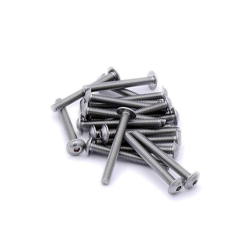M3 (3mm x 25mm) Flanged Hex Socket Button Machine Screw