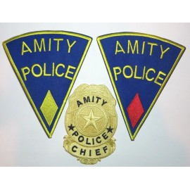 JAWS Movie SHERIFF BRODY Amity Police Set of (3) Embroidered Logo Patch Set