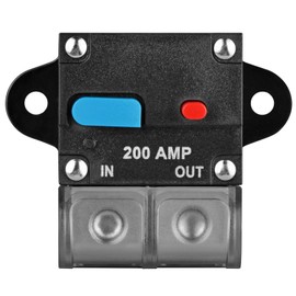 Snlazp 200 Amp Circuit Breaker Resettable Circuit Breaker Manual Reset Switch Button for RVs Trolling Boat Marine Truck Vehicles Stereo Audio Electronic Battery Solar System, 12V-24VDC (200A)