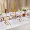 DaYammi 175PCS Clear Gold Plastic Dinnerware Set, Plastic Plates Disposable