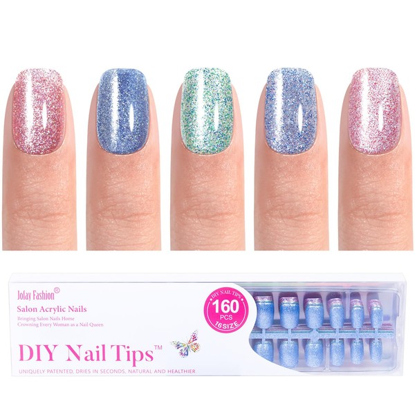Press on Nails Short - 5 Styles Glossy Glitter Press