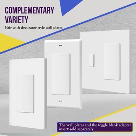 ENERLITES Blank Adapter Insert for Decorator Wall Plates, Unbreakable Polycarbonate Thermoplastic, ETL Listed, 6001-W-10PCS, White, 10 Piece